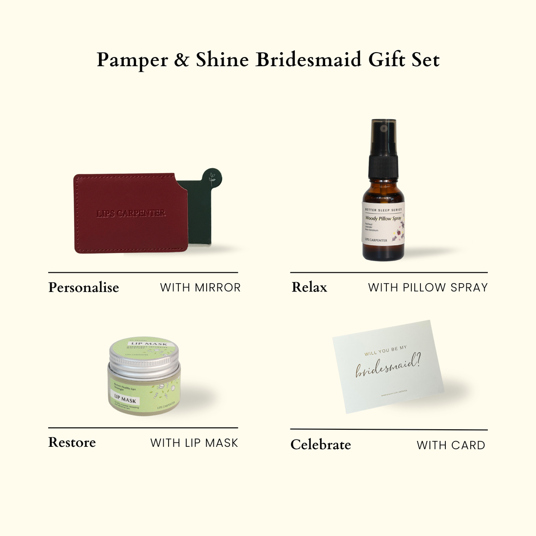 Pamper &amp; Shine Bridesmaid Gift Set
