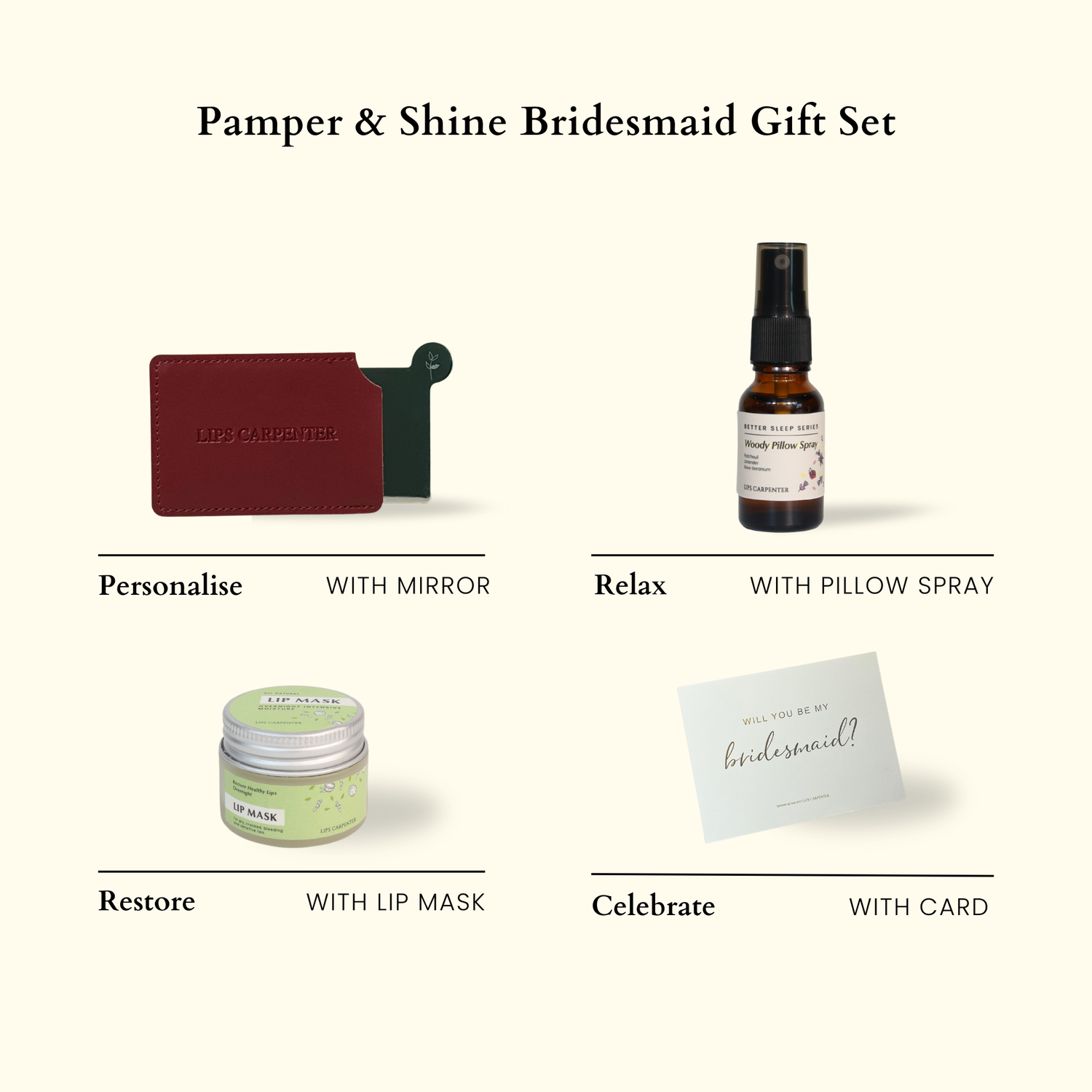 Pamper &amp; Shine Bridesmaid Gift Set